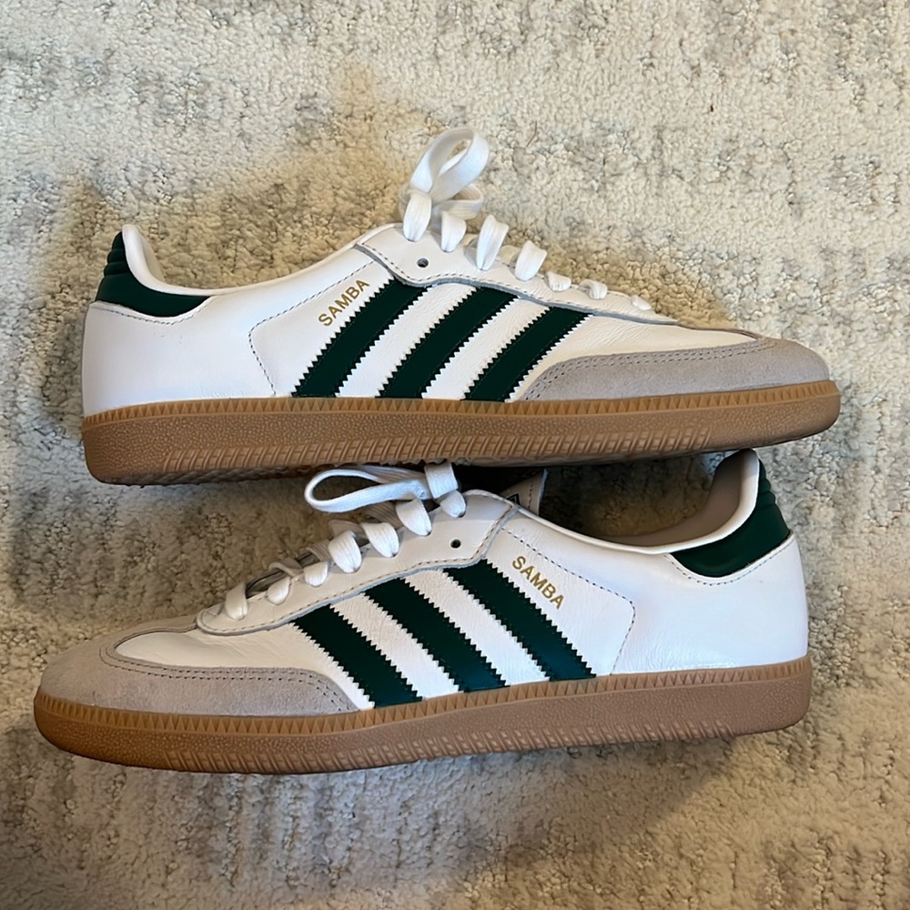 Adidas Sambas | Green and white | UK Size 41.5, US 8